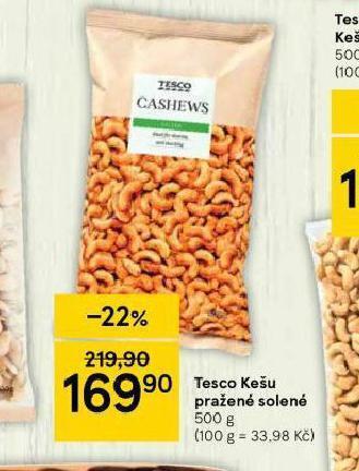Tesco Tesco kešu pražené solené nabídka