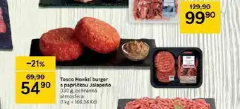 Tesco Hovězí burger s papričkou jalapeno nabídka