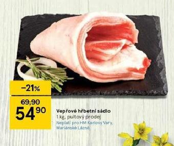 Tesco Vepřové hřbetní sádlo nabídka