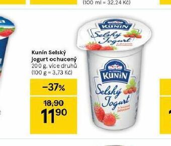 Tesco Kunín selský jogurt ochucený nabídka
