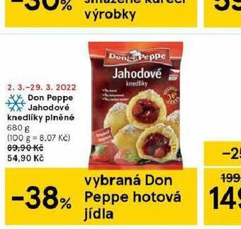 Tesco Don peppe jahodové knedlíky plněné nabídka