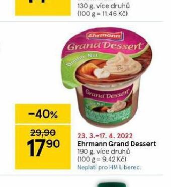 Tesco Ehrmann grand dessert nabídka