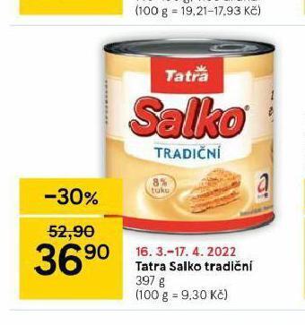 Tesco Tatra salko tradiční nabídka