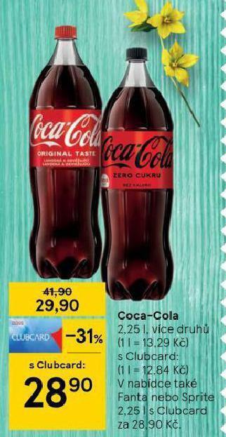Tesco Coca cola 2,25l nabídka