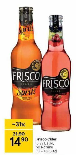 Tesco Frisco cider nabídka
