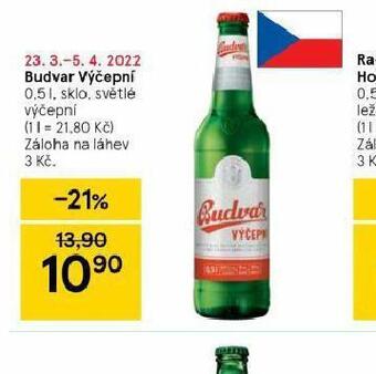 Tesco Pivo budvar výčepní nabídka
