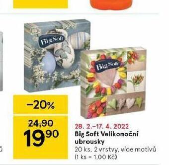 Tesco Big soft velikonoční ubrousky nabídka