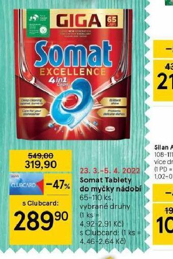 Tesco Somat tablety do myčky nabídka