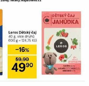 Tesco Leros dětský čaj nabídka