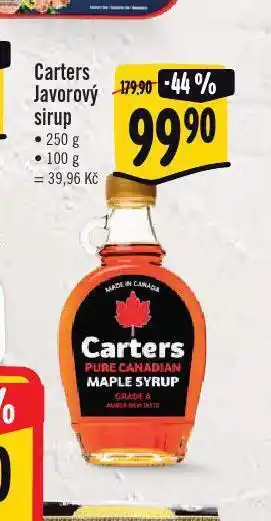 Jip Cartes javorový sirup nabídka