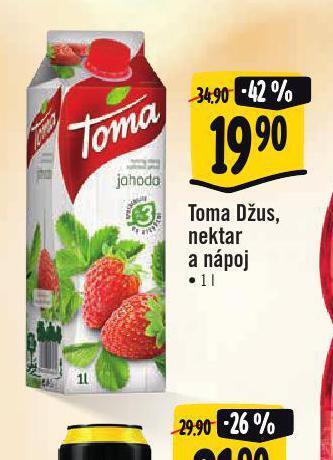 Jip Toma džus, nektar a nápoj nabídka