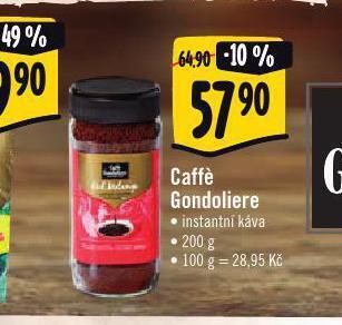 Albert Káva caffé gondoliere nabídka