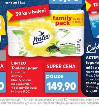 Kaufland Linteo toaletní papír nabídka