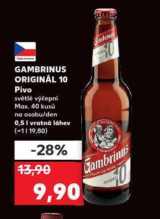Kaufland Pivo gambrinus originál nabídka