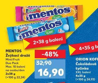 Kaufland Mentos žvýkací dražé nabídka
