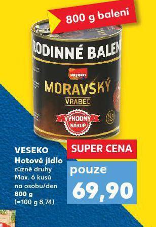 Kaufland Veseko hotové jídlo nabídka