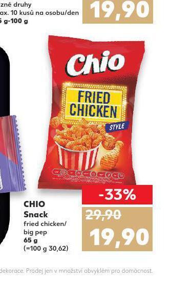 Kaufland Chio snack nabídka