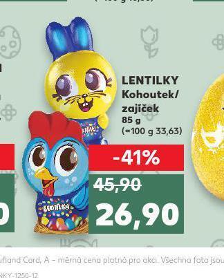 Kaufland Lentilky kohoutek / zajíček nabídka