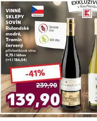 Kaufland Vinné sklepy sovín tramín červené nabídka