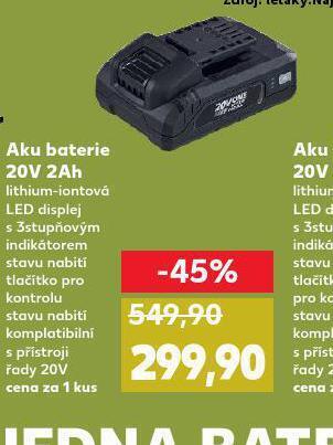 Kaufland Aku baterie 20v 2 ah nabídka