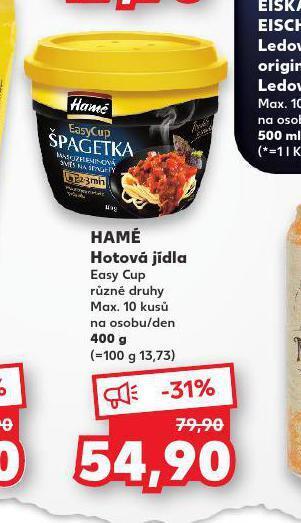 Kaufland Hamé hotová jídla nabídka