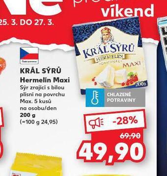 Kaufland Král sýrů hermelín maxi nabídka