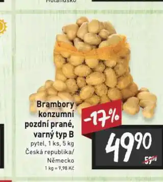 Billa Brambory konzumní pozdní prané nabídka