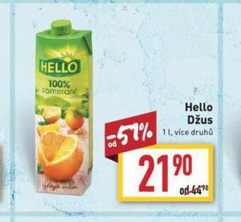 Billa Hello džus nabídka