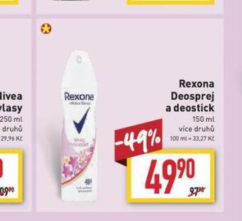 Billa Rexona deosprej a deostick nabídka
