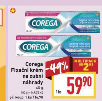 Billa Corega fixační krém nabídka