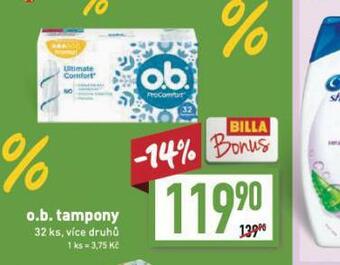 Billa O.b. tampony nabídka
