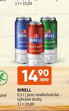 Terno Birell nealkoholické pivo nabídka