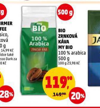 Penny Market Bio zrnková káva my bio nabídka
