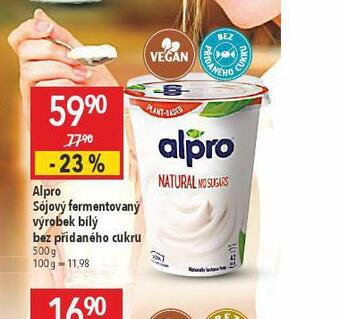 Globus Alpro sójový fermentovaný výrobek bílý bez přidaného cukru nabídka