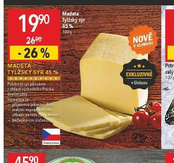Globus Madeta tylžský sýr 45% nabídka