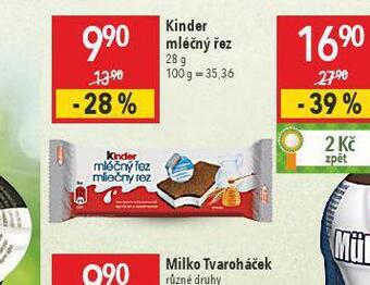 Globus Kinder mléčný řez nabídka