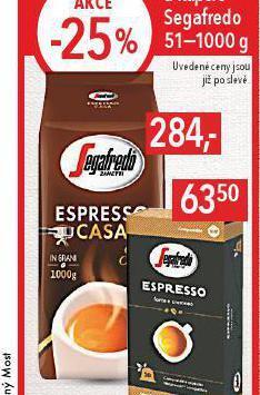 Globus Segafredo espresso nabídka