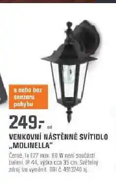 OBI Venkovní nástěnné svítidlo molinella nabídka