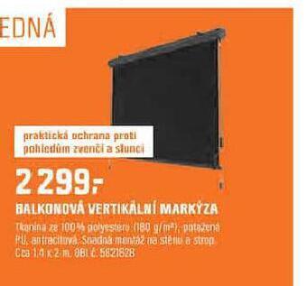 OBI Balkonová vertikální markýza nabídka