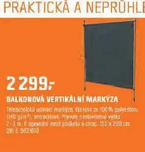 OBI Balkonová vertikální markýza nabídka