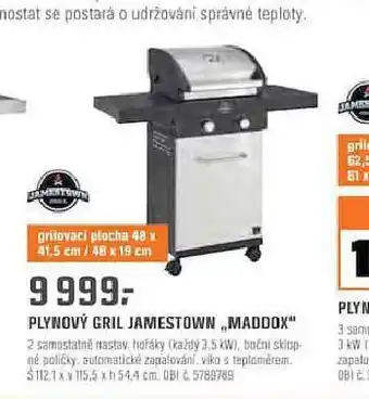 OBI Plynový gril jamestown madoox nabídka