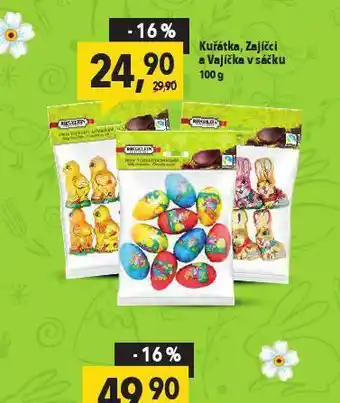 Kuřátka, zajíčci a vajíčka v sáčku