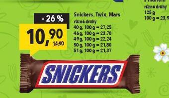Globus Snickers, twix, mars nabídka
