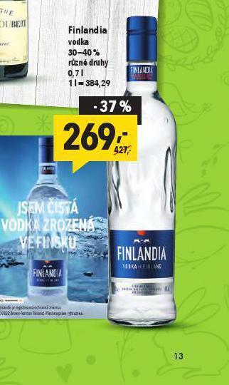 Globus Finlandia vodka nabídka