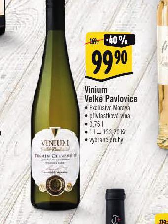 Albert Vinium velké pavlovice nabídka