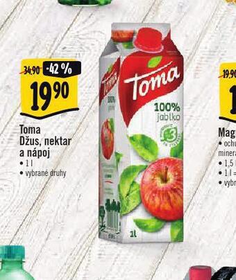 Albert Toma džus, nektar a nápoj nabídka
