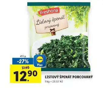 Listový špenát porcovaný