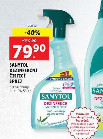 Lidl Sanytol dezinfekční čistící sprej nabídka