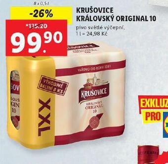 Lidl Krušovice královský originál 10 nabídka