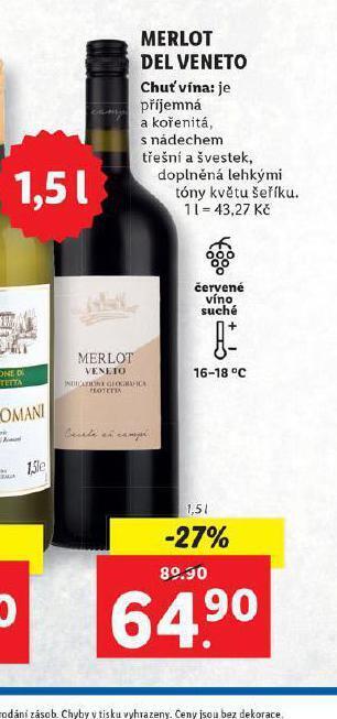 Lidl Merlot del veneto nabídka